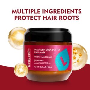 ​Ecolchi Collagen Hair Mask: Organic Moisturizing Deep Repair Treatment​