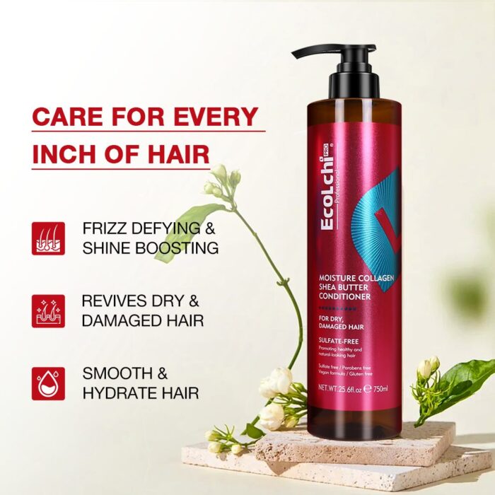 Ecolchi Sulfate-Free Shampoo and Conditioner Set with Hair Mask: Organic Argan Oil and Keratin for Healthy Hair​ - Image 4
