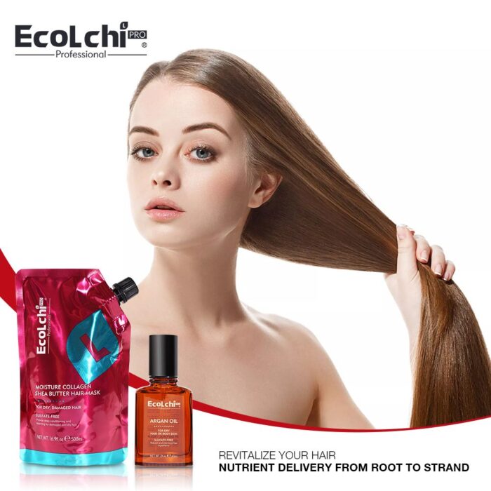 Ecolchi Sulfate-Free Shampoo and Conditioner Set with Hair Mask: Organic Argan Oil and Keratin for Healthy Hair​ - Image 5