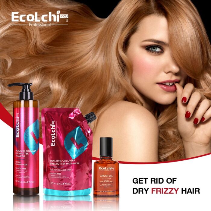 Ecolchi Sulfate-Free Shampoo and Conditioner Set with Hair Mask: Organic Argan Oil and Keratin for Healthy Hair​ - Image 2