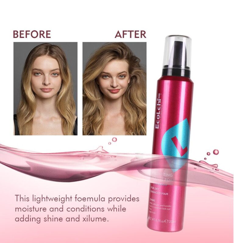 EcoLchi Professional 200ML Hair Styling Mousse Foam Private Label Strong Hold Volumizing Mousse Foam