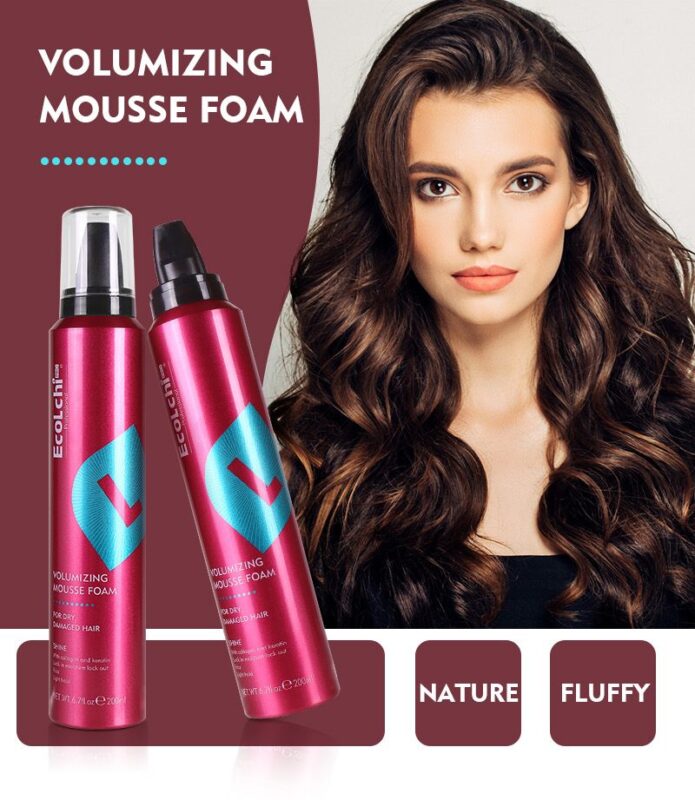 EcoLchi Professional 200ML Hair Styling Mousse Foam Private Label Strong Hold Volumizing Mousse Foam