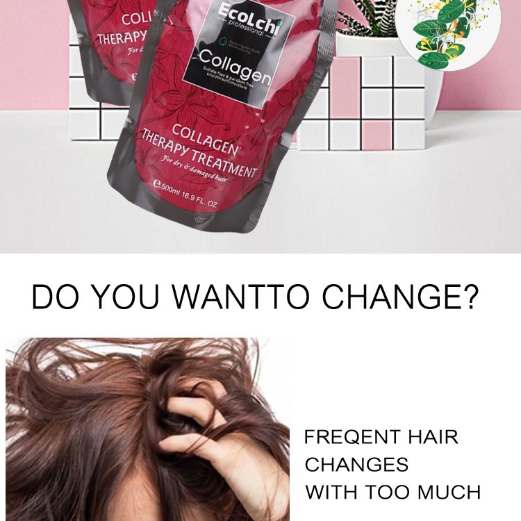 I-Ecolchi 500ml I-Keratin Collagen Mask yeNwele-uLungiso olunzulu kunye noNyango oluLondolozayo kwiNwele ezonakeleyo