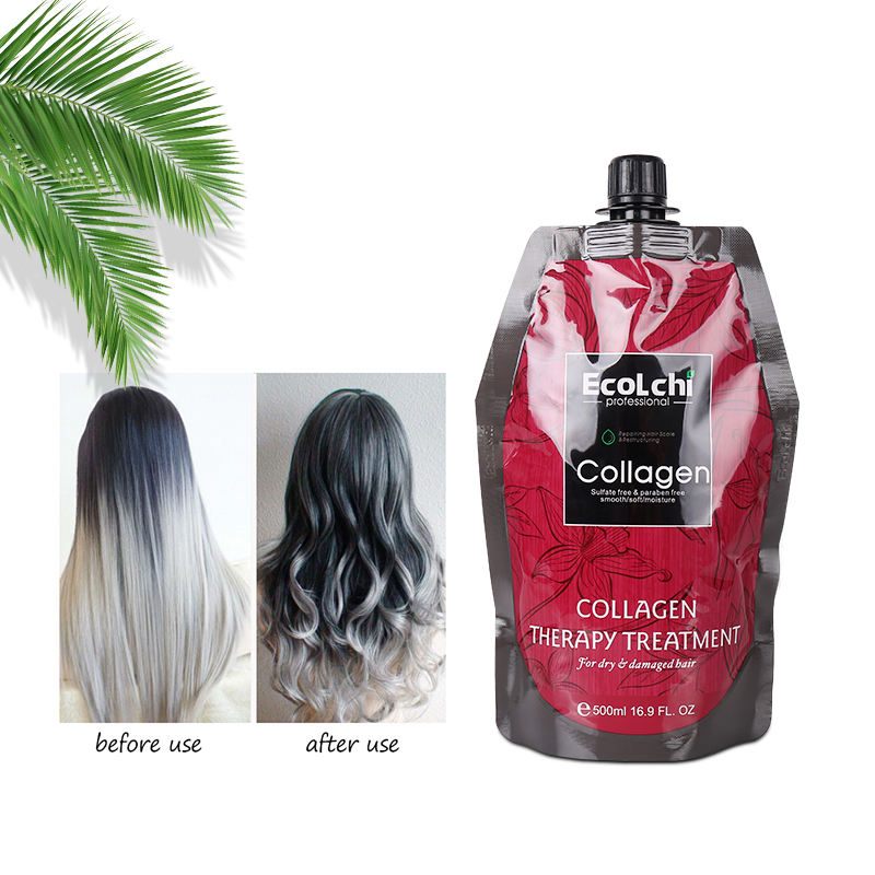 I-Ecolchi 500ml I-Keratin Collagen Mask yeNwele-uLungiso olunzulu kunye noNyango oluLondolozayo kwiNwele ezonakeleyo