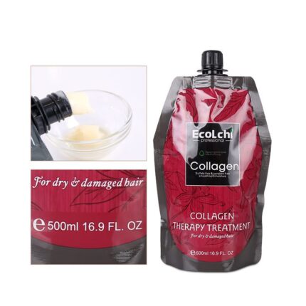 Ecolchi 500ml Keratien Kollageen Haarmasker – Diep Herstellende & Voedende Behandeling vir Beskadigde Hare