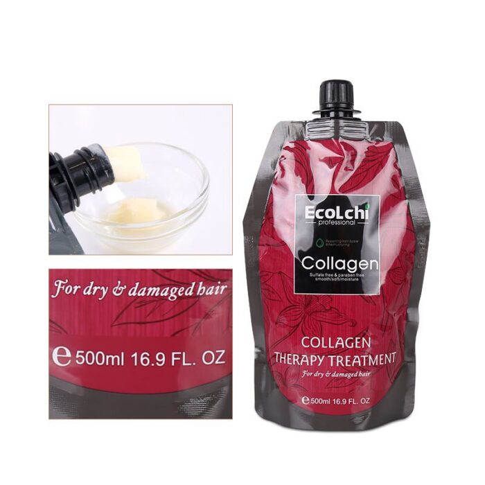 Ecolchi 500ml Keratin Collagen Hair Mask – Deep Repair & Nourishing Treatment for Damaged Hair