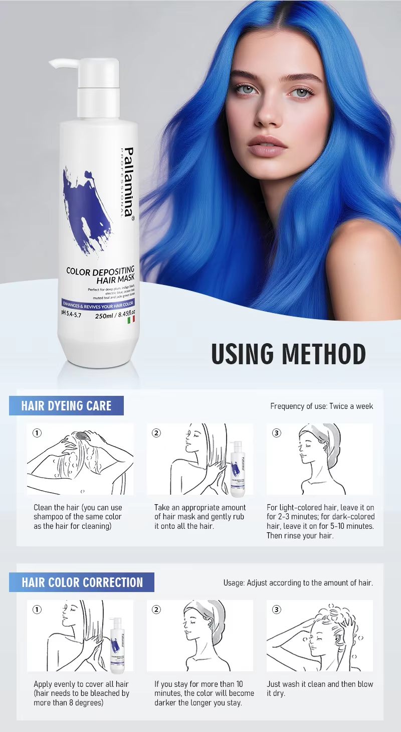 Pallamina Fast Delivery 250mL Nourishing Healthy Hair Dye Salon Hair Coloring Depositing Hair Mask for Lmproving Shine