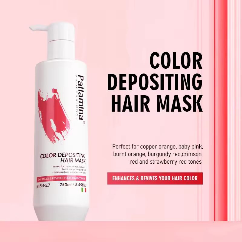 Pallamina Semi Permanent Color Depositing Hair Mask Conditioner Red Hair Dye No Bleach Peroxide Temporary Tint for Women & Men