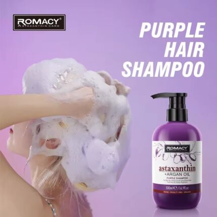 Romacy Salon Purple Shampoo for Blonde Hair (4) Romacy Salon Purple Shampoo for Blonde Hair Anti- Brassy Purple Toner No Yellow Shampoo Violet Silver Repair Purple Hair Mask