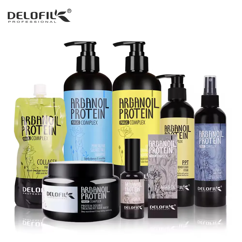 Delofil Natural Hair Care Damage Deep Hair Repair Mask Hair Argan Oil Shampoo and Conditioner