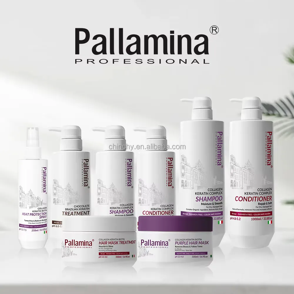 Pallamina Professional Shampoo Hair Conditioner Treatment Organic Argan Oil Keratin Repair Hair Mask Hair Products - Image 6