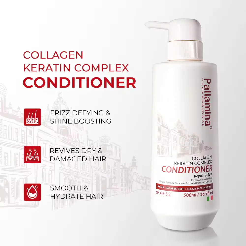 Pallamina Professional Shampoo Hair Conditioner Treatment Organic Argan Oil Keratin Repair Hair Mask Hair Products - Image 4