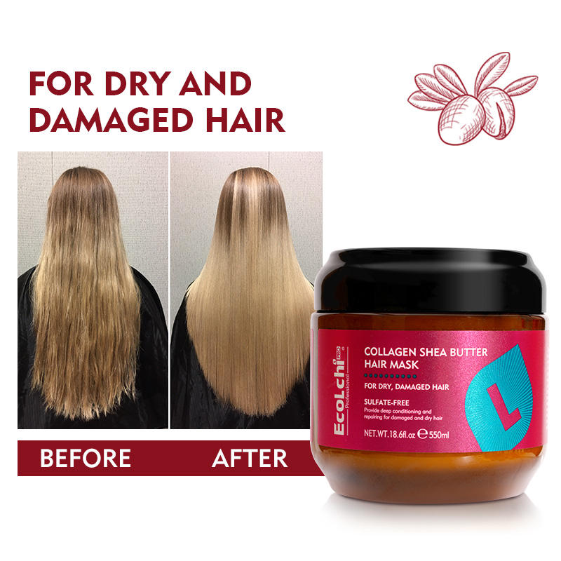 ECOLCHI PRO Private Label Repair Collagen Shea Butter Hair Mask Organic Hair Oil Sulfate Free Hair Shampoo And Conditioner Set - Key Benefits - OEM/ODM Wholesale by Chinchy Group