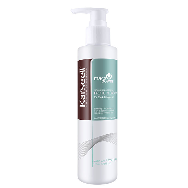 karseell maca power leave in protein cream pump bottle for damaged hair