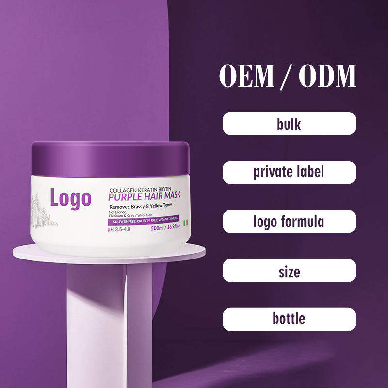 oem private label purple hair mask bulk and bottle size options