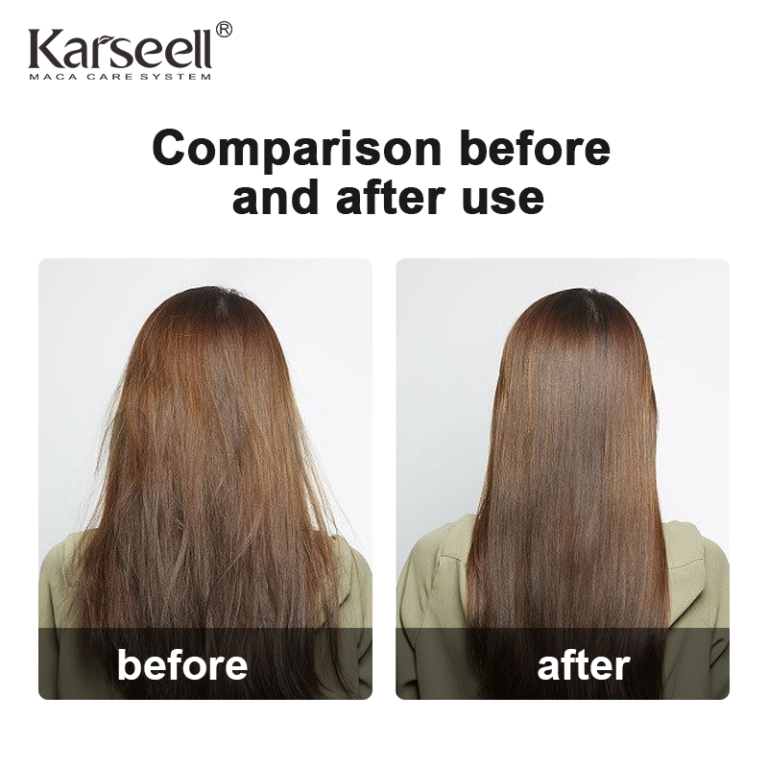 karseell hair treatment before and after results showing smooth hair