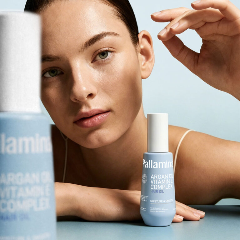 Pallamina Moisture Smooth Hair Oil With Argan Oil Vitamin E For Damaged Hair Anti Frizz For Salon Hair Care