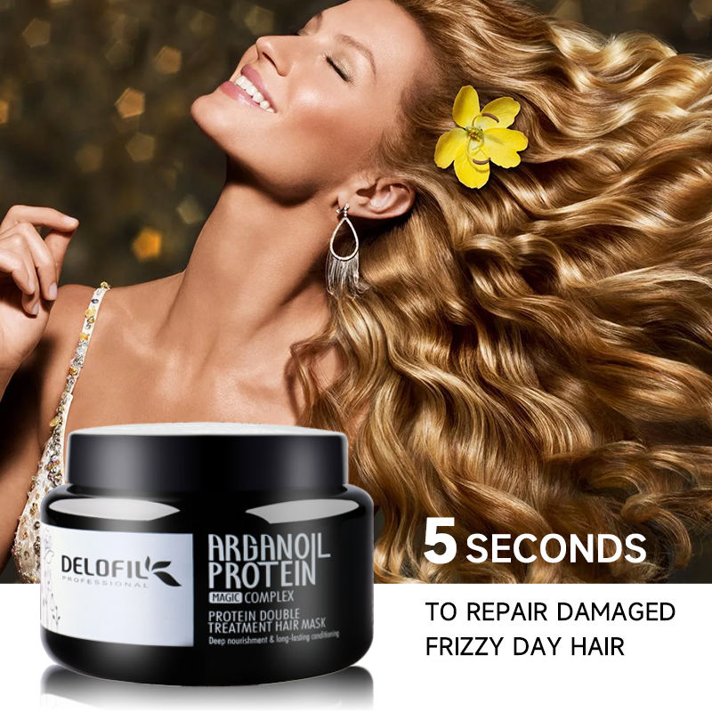 delofil argan oil protein hair mask repairing damaged frizzy hair