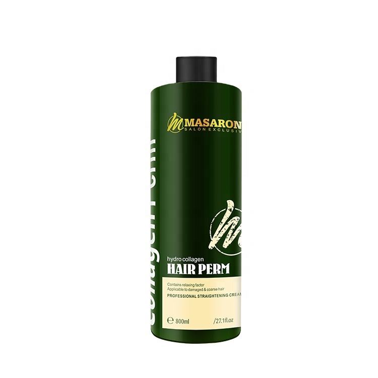 masaron hydro collagen hair perm straightening cream 800ml green bottle