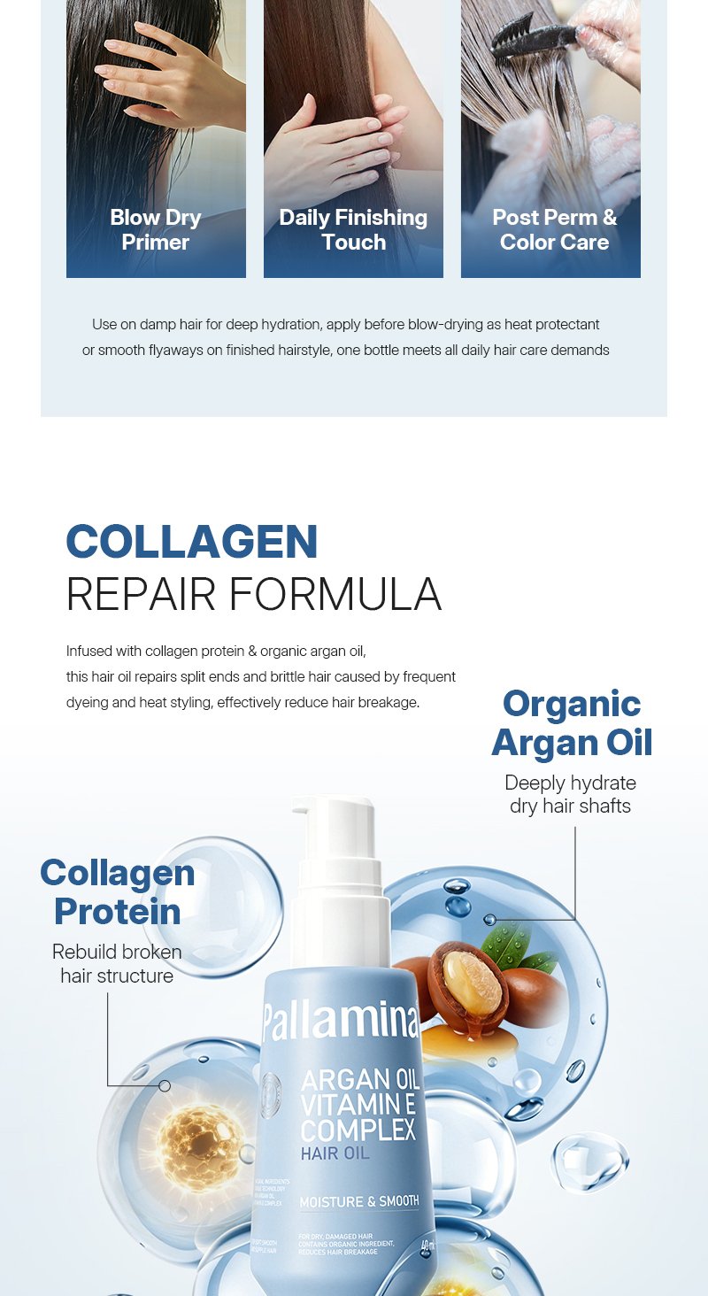 Pallamina 40ml Collagen Argan Oil Hair Oil - product detail banner 4